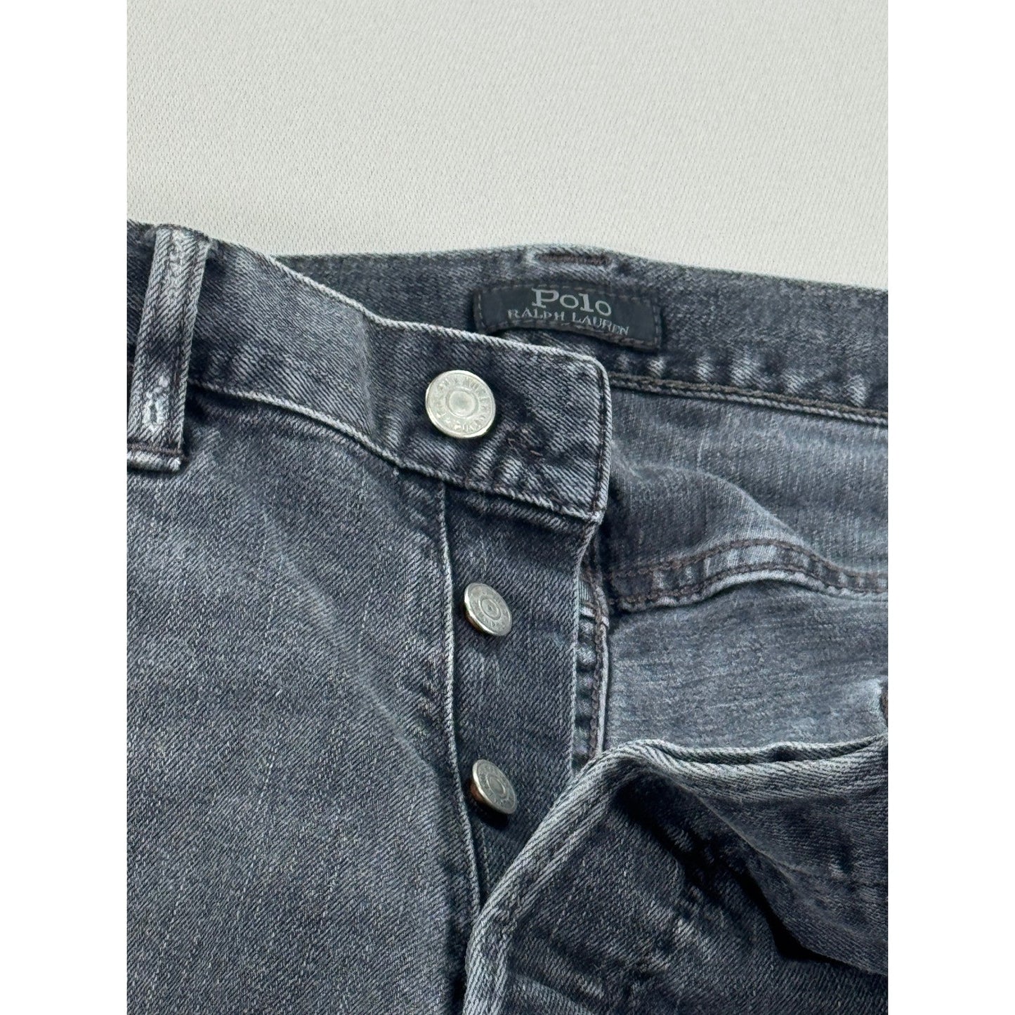 Polo Ralph Lauren Sullivan Slim Jeans mens 33x30 Btn Fly Distressed Patchwork