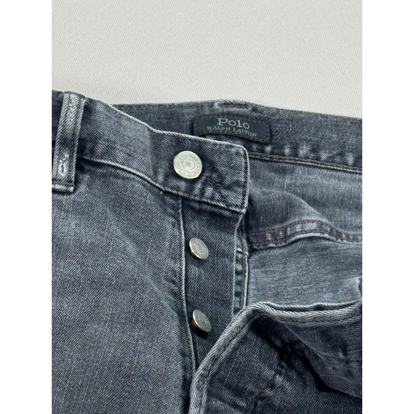 Polo Ralph Lauren Sullivan Slim Jeans mens 33x30 Btn Fly Distressed Patchwork