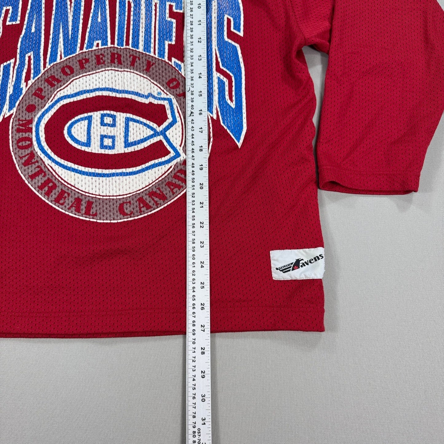 Vintage 90s Montreal Canadiens Athletic Ravens Hockey Jersey mens Medium Red