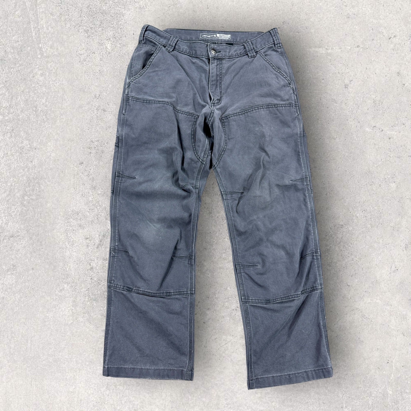 Carhartt Carpenter Pants Double Knee Men's Gray Rugged FlexRelaxed Fit