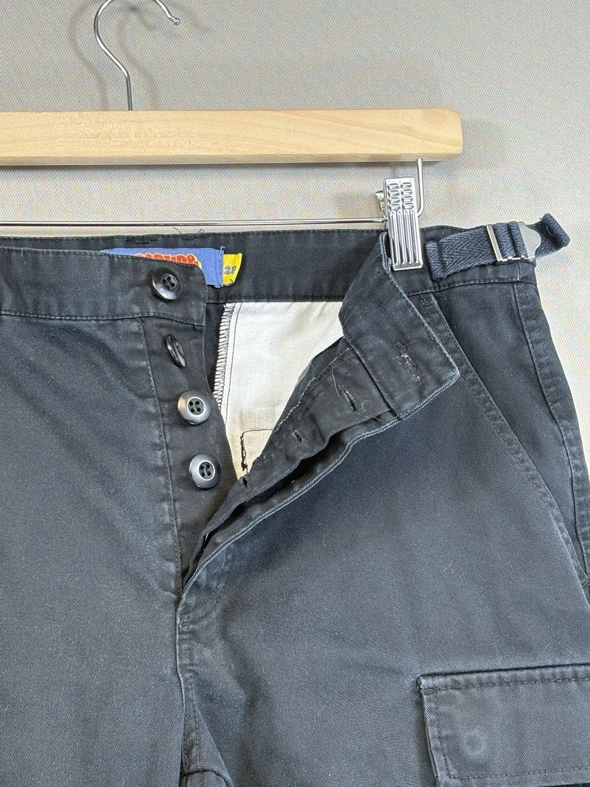 Empyre Pants Cargo mens 28 Relaxed Fit Straight Black Pants Adjustable Waist