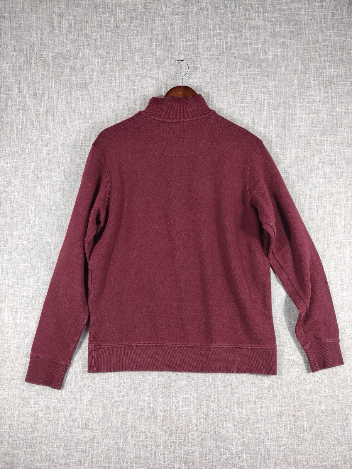 US Polo Assn Mock Neck Wine Red Pullover Quarter Zip Long Sleeves Mens Medium