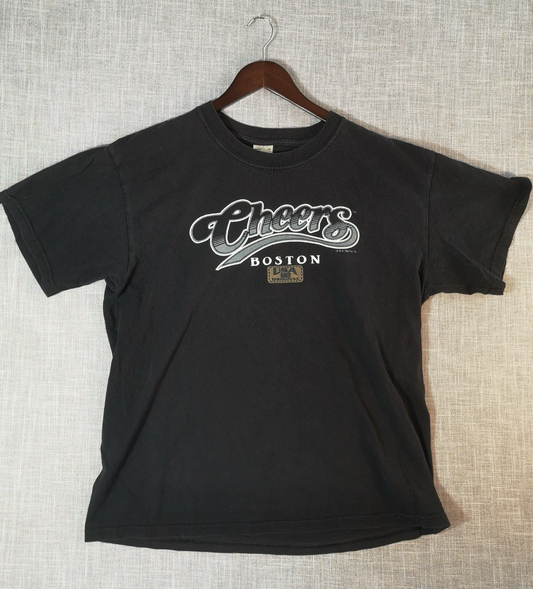 Cheers Boston TV Show Black T-Shirt Perrin Pro Weight Mens Large