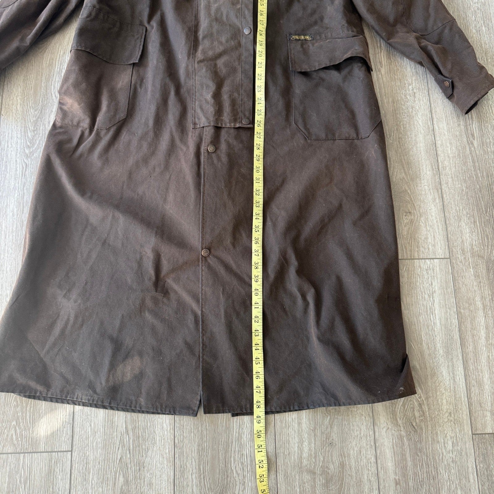 Vintage Driza-Bone Riding Coat Oilskin Australian mens Large Brown Waxed Cotton