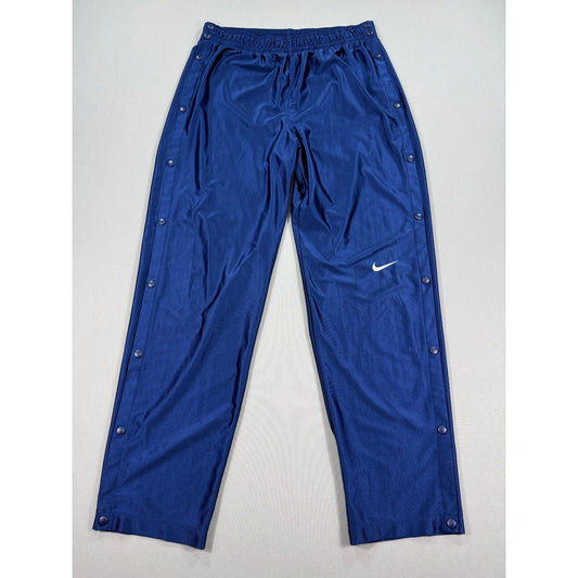 Vintage Nike Tearaway Pants mens XL Blue Track Snap Button Sides Athletic