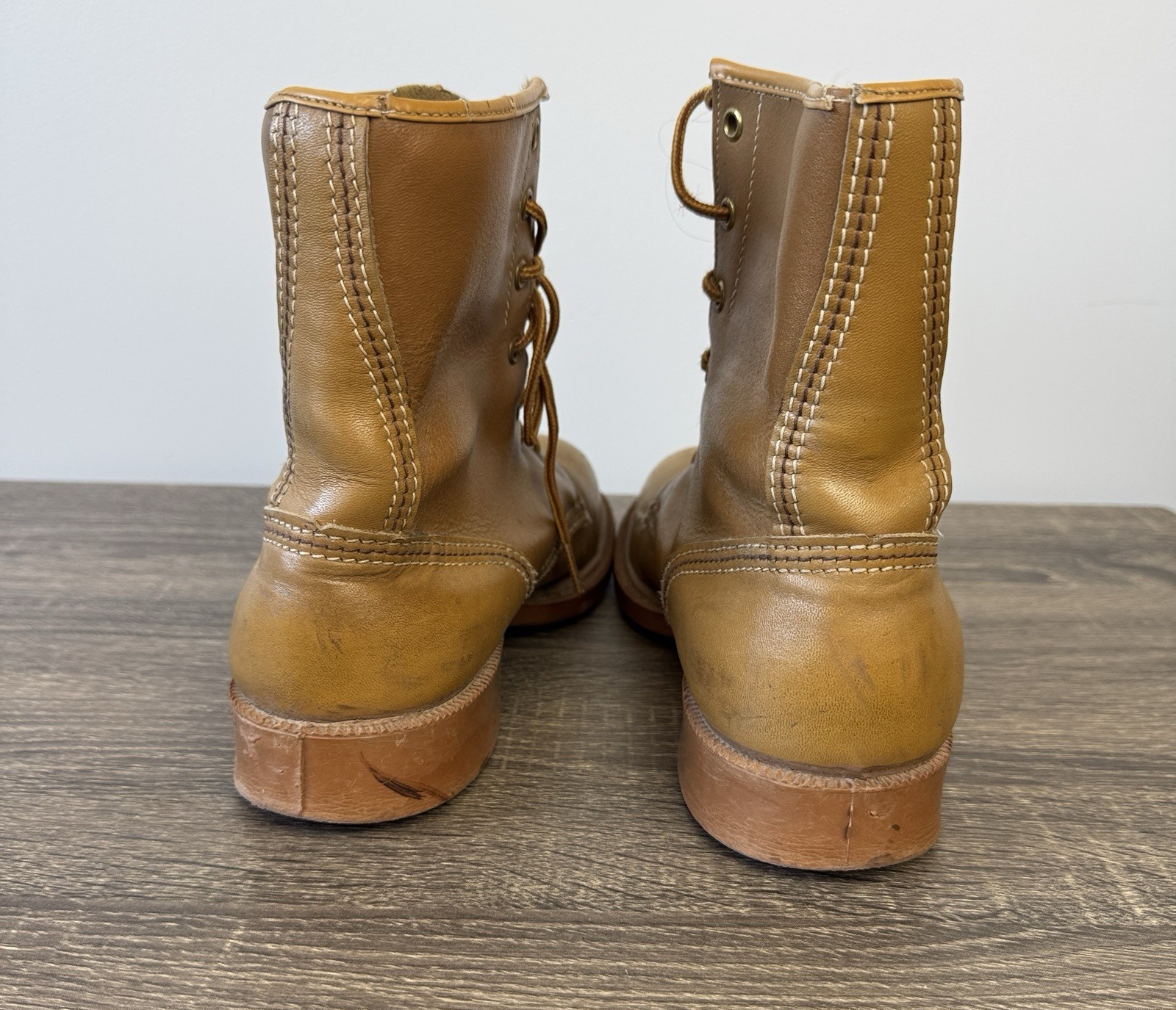 Vintage Greb Steel Toe Work Boots mens Sz 8 Brown Combat Leather Made in Canada