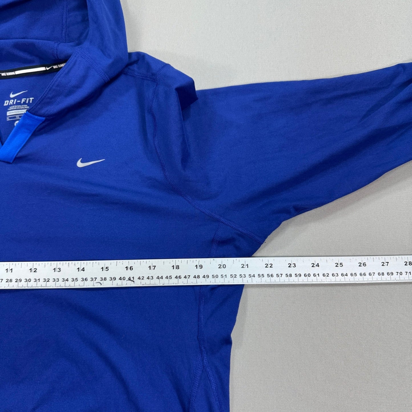 Nike Dri-Fit Running Hoodie Sweatshirt Womens XL Blue Training Pullover Swoosh