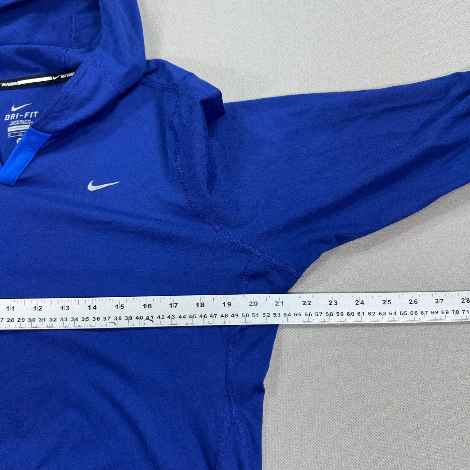 Nike Dri-Fit Running Hoodie Sweatshirt Womens XL Blue Training Pullover Swoosh