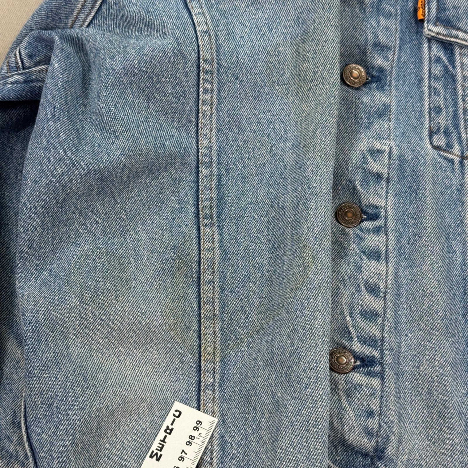 Vintage Levis Denim Trucker Jacket mens Small Light Wash Orange Tab 75515-0212