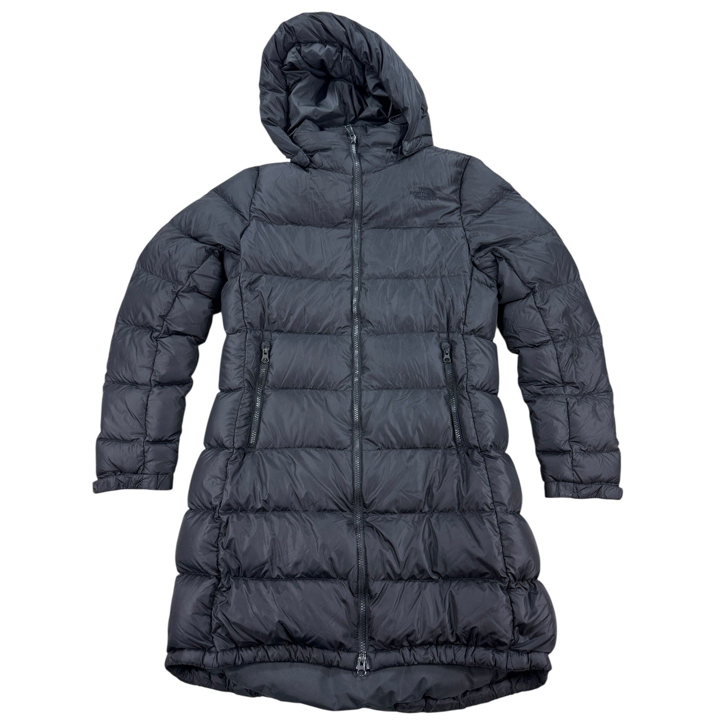 The North Face Puffer Jacket Women's Medium Black Full Zip Removable Hood Parka