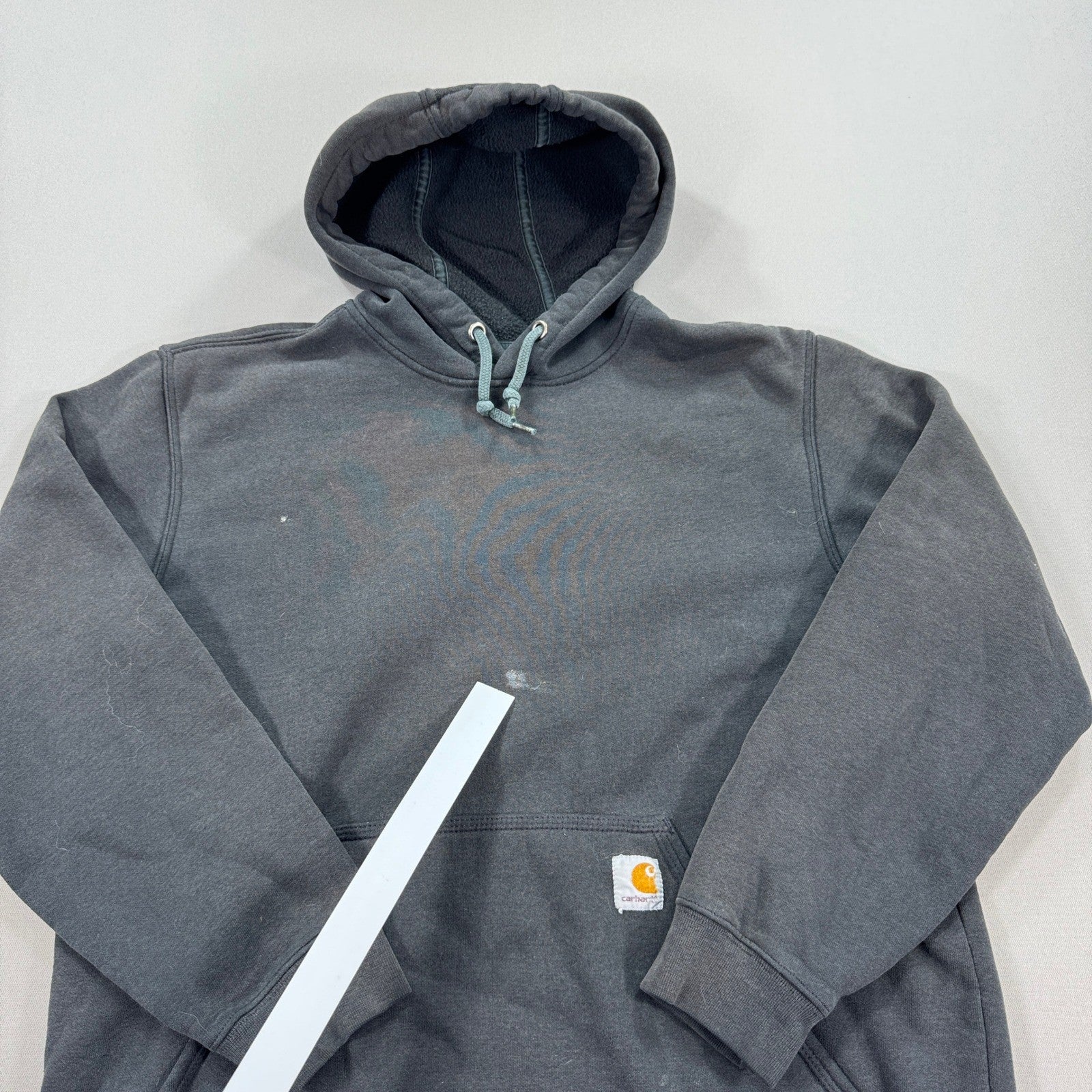 Carhartt K121 Hoodie Men's Large Black Loose Fit Pullover Sweatshirt Midweight