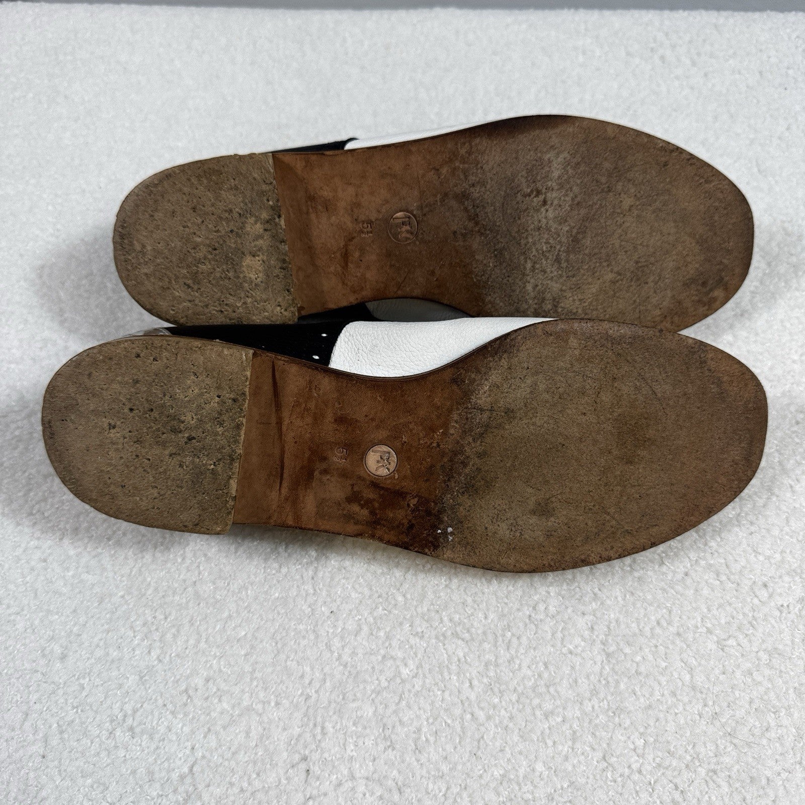 Peter Kaiser Lace Up Shoes Womens Size 5.5 Black Silver Elegant Leather Loafer