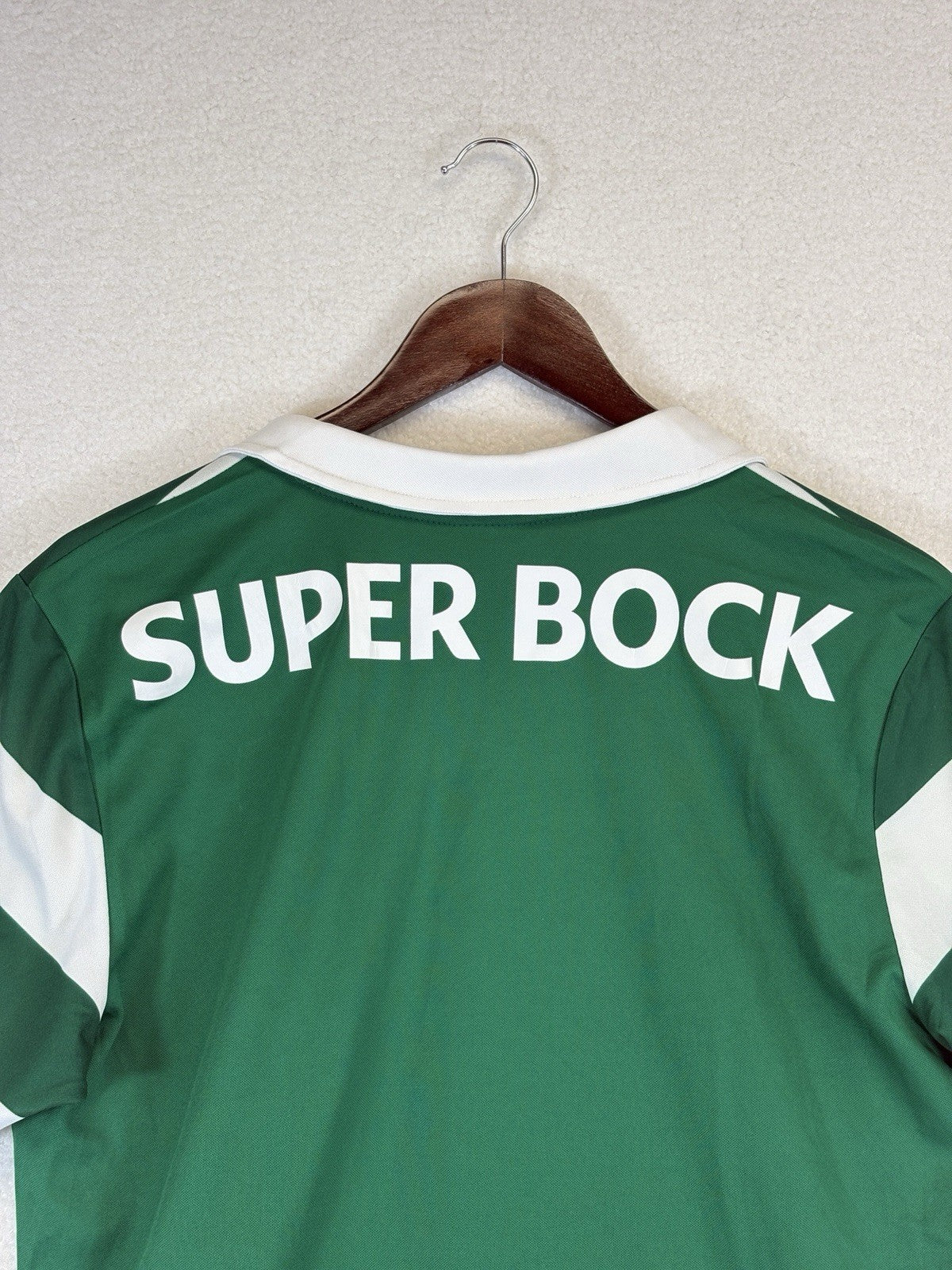 Puma Sporting Lisbon de Portugal 2013/14 White Green Stripes Jersey Mens Medium