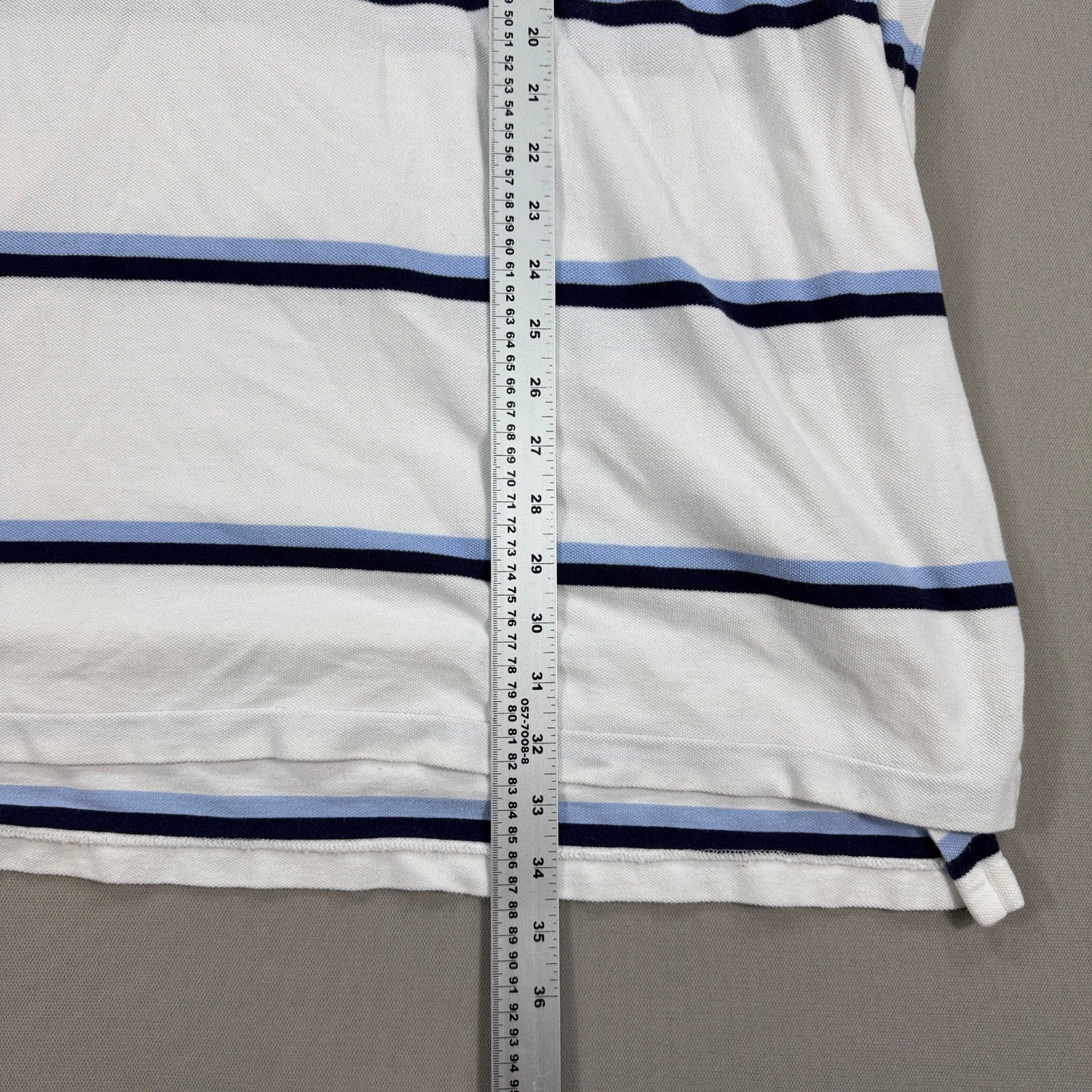 Polo Ralph Lauren Polo Shirt mens 3XLT Ivory Blue Striped Cotton Pony Classic