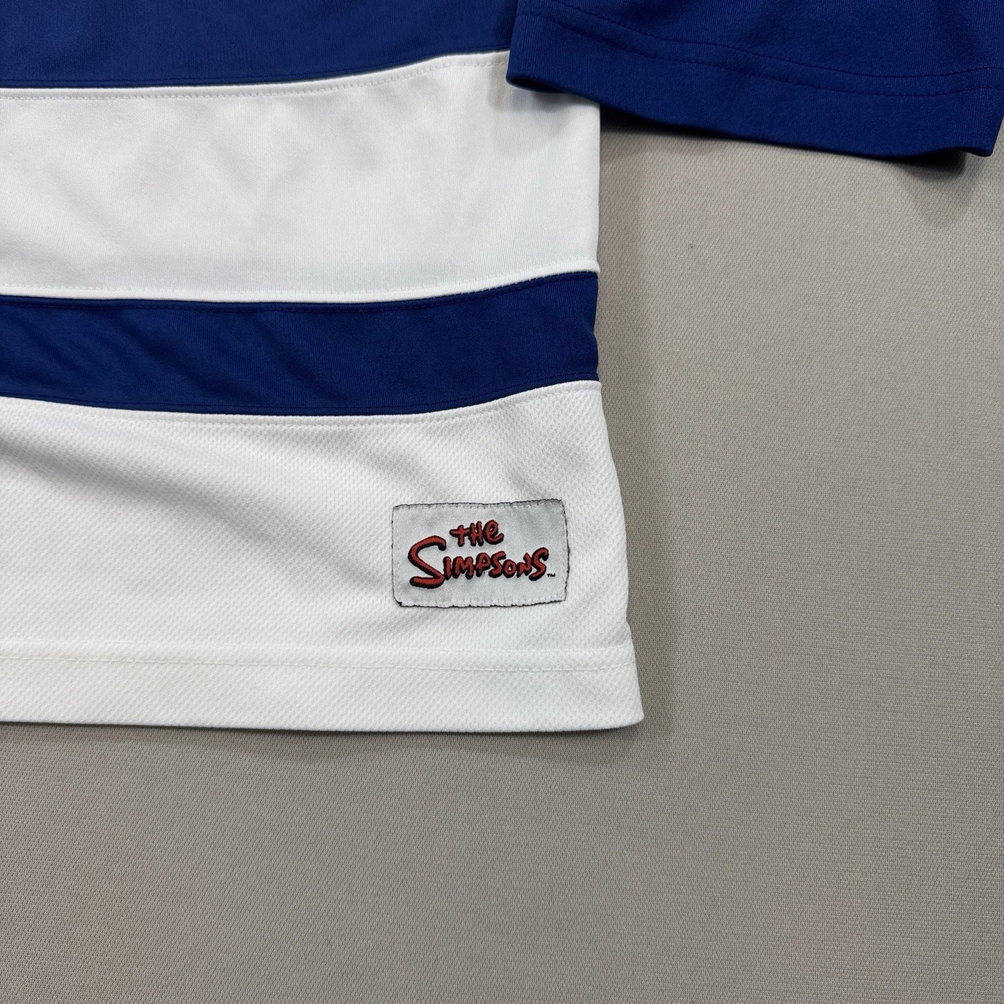 Vintage The Simpsons Hockey Jersey mens XL White The Home Game Pullover Cartoon