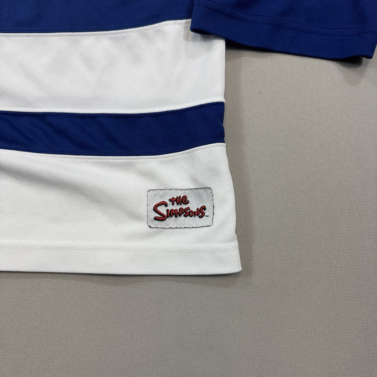 Vintage The Simpsons Hockey Jersey mens XL White The Home Game Pullover Cartoon