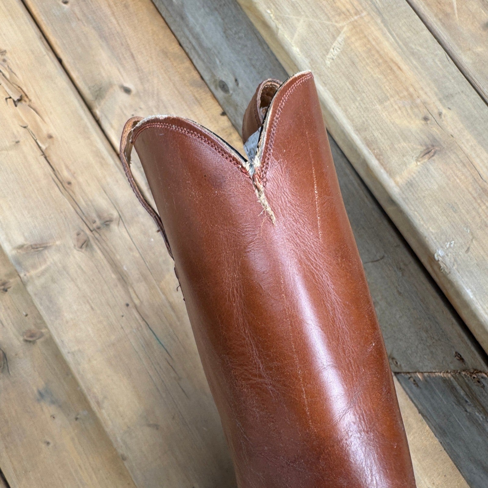 Vintage Hyer Western Boots mens Size 12 Brown Leather Cowboy Boots Made in USA