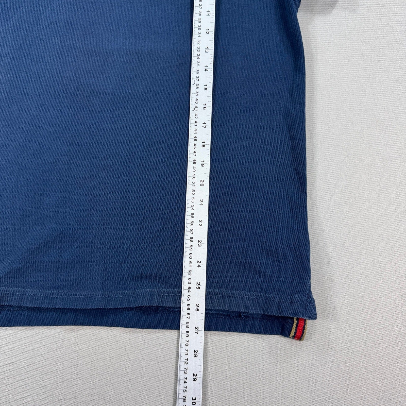 US Polo Assn Polo Shirt Slim Fit USA Flag #4 mens Large Navy Blue Short Sleeve