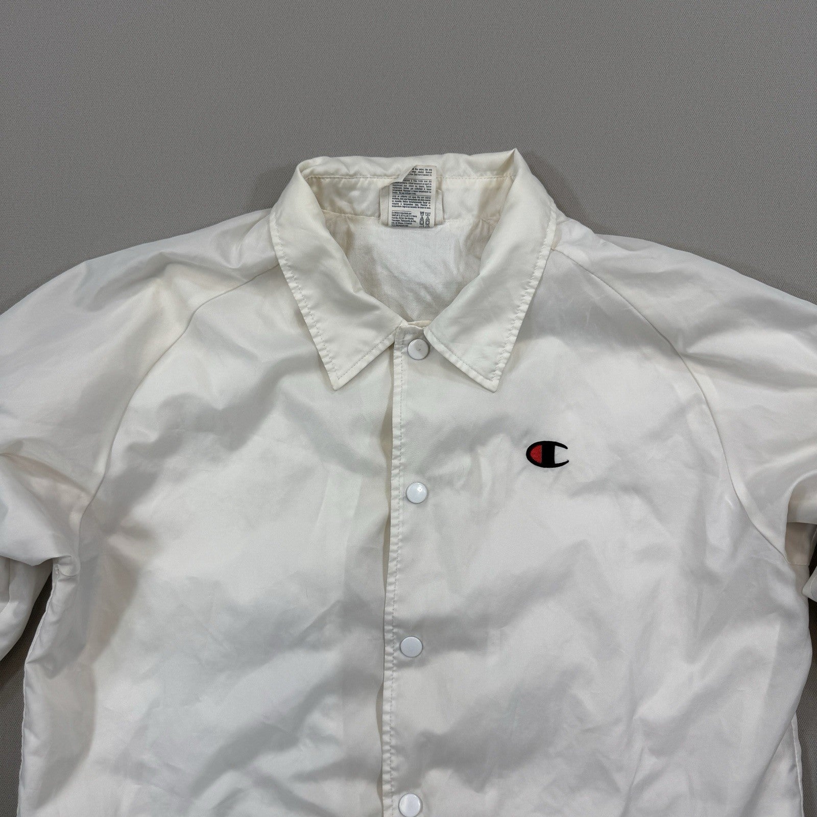 Champion Life West Breaker Edition Coaches Jacket mens Medium White Button Up