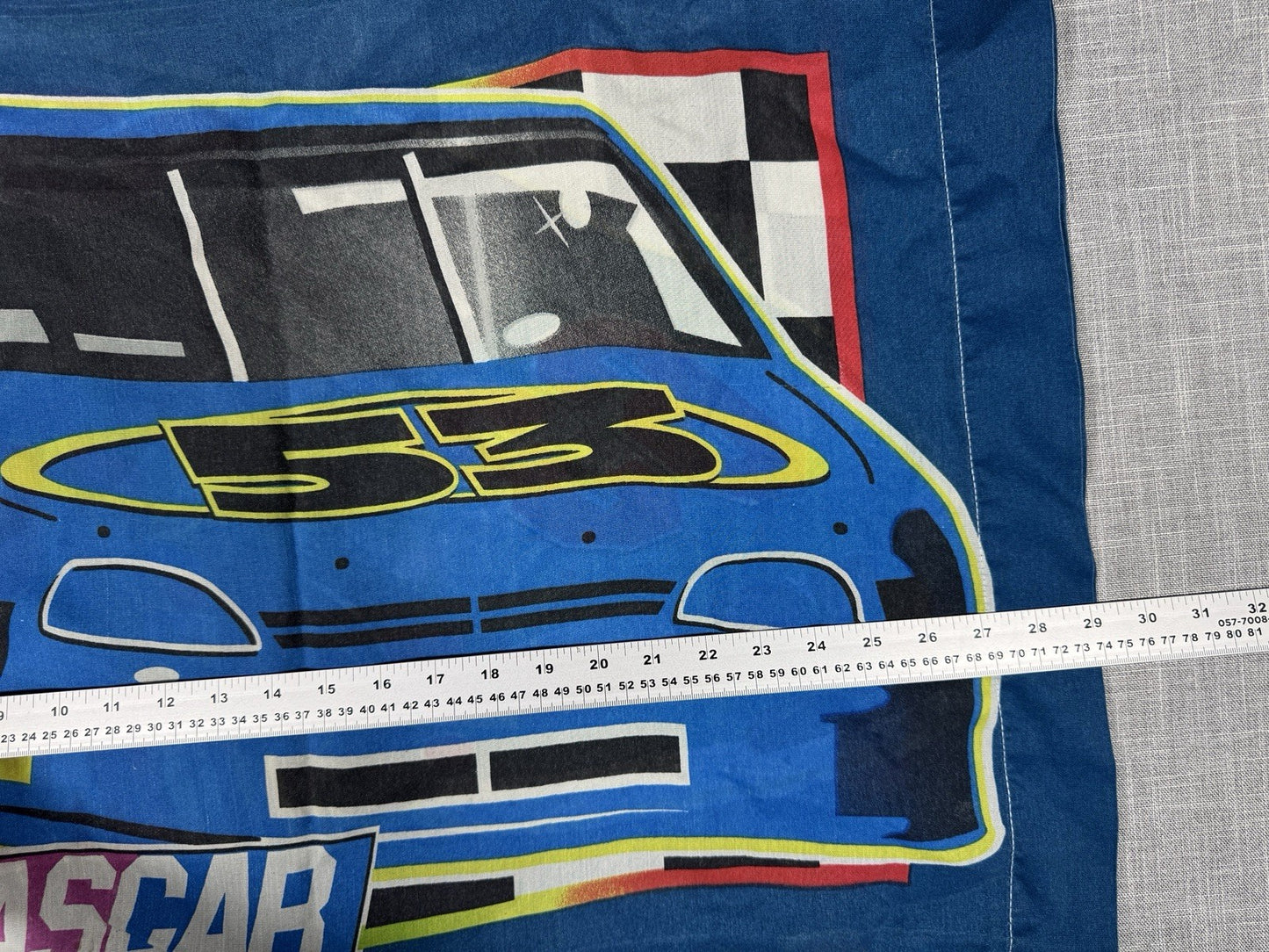 Nascar Standard Pillowcases Car 63 Car 53 Vintage 90s Size 20x30 Double Sided