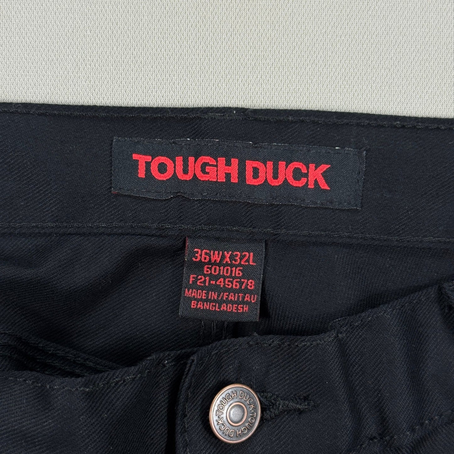 NWT Tough Duck Cargo Pants Relaxed Fit Flex Twill mens 36x32 Black Baggy
