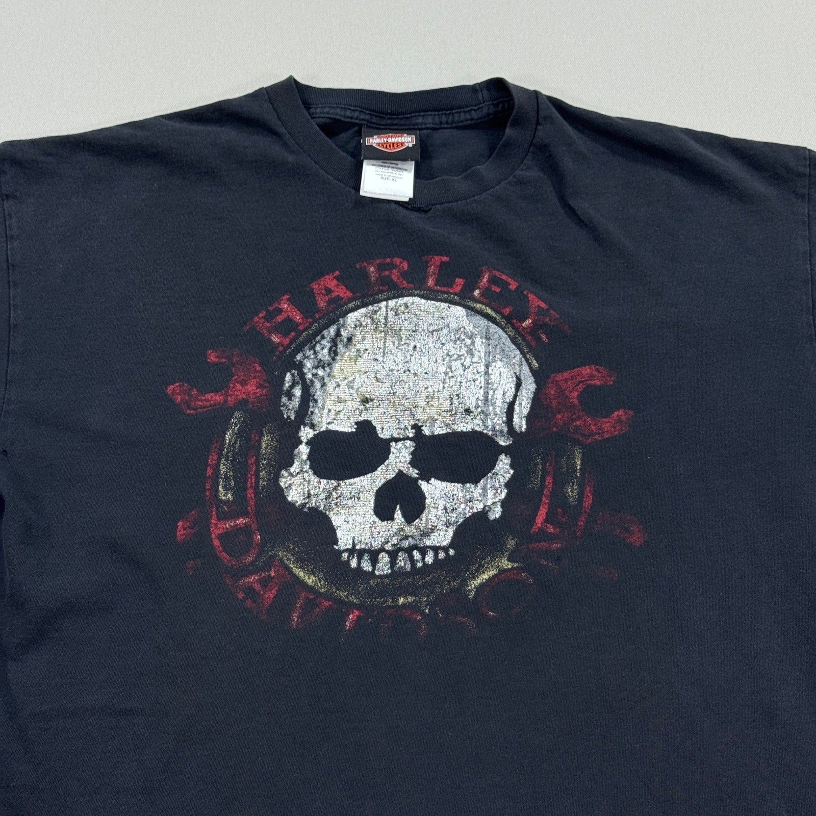 VTG Harley Davidson Graphic Skull T-Shirt mens XL Blackbridge Cambridge RARE