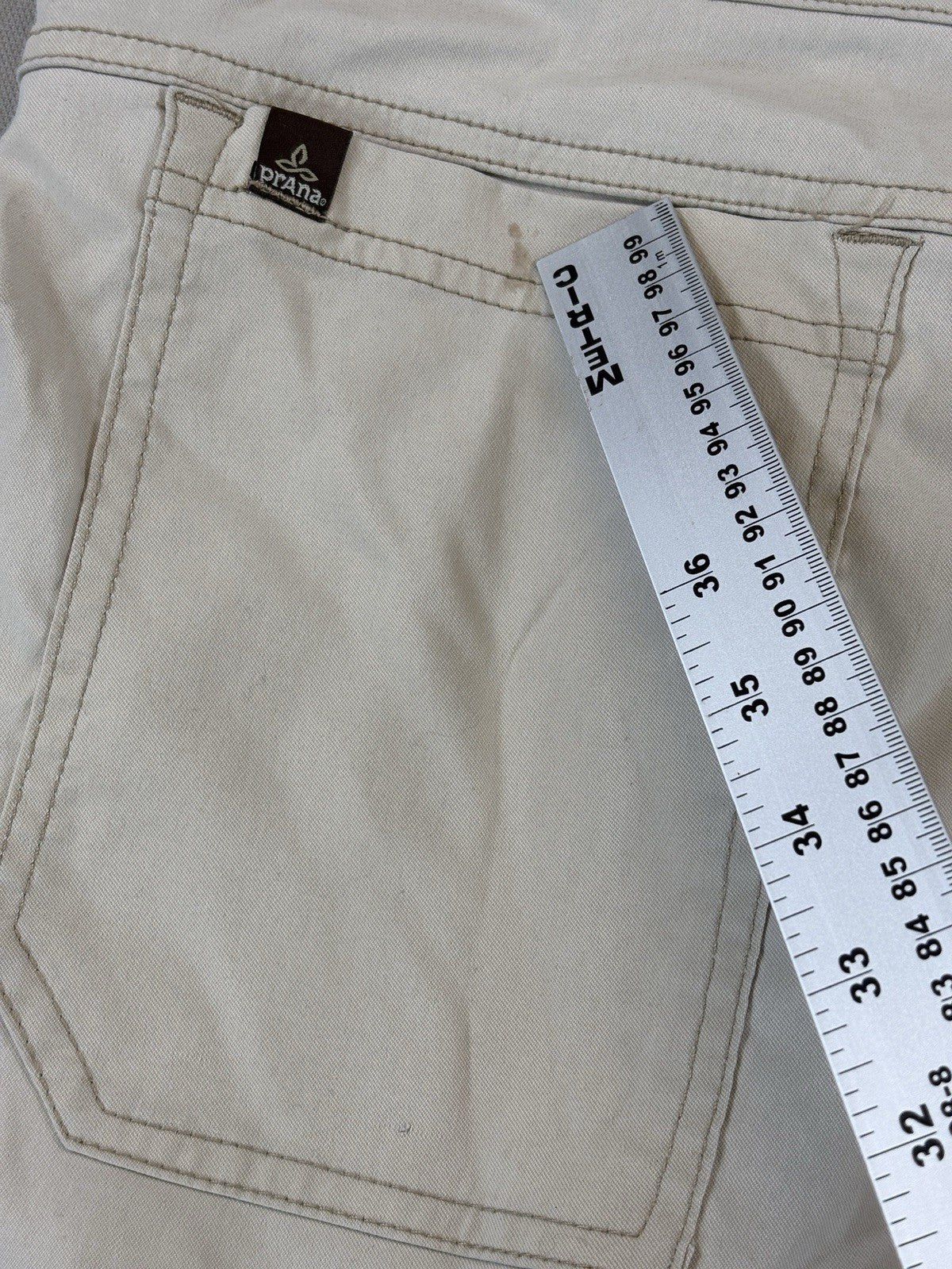 Prana Convertible Cargo Beige Pants mens Large 30L Stretch Outdoor Hiking Zip