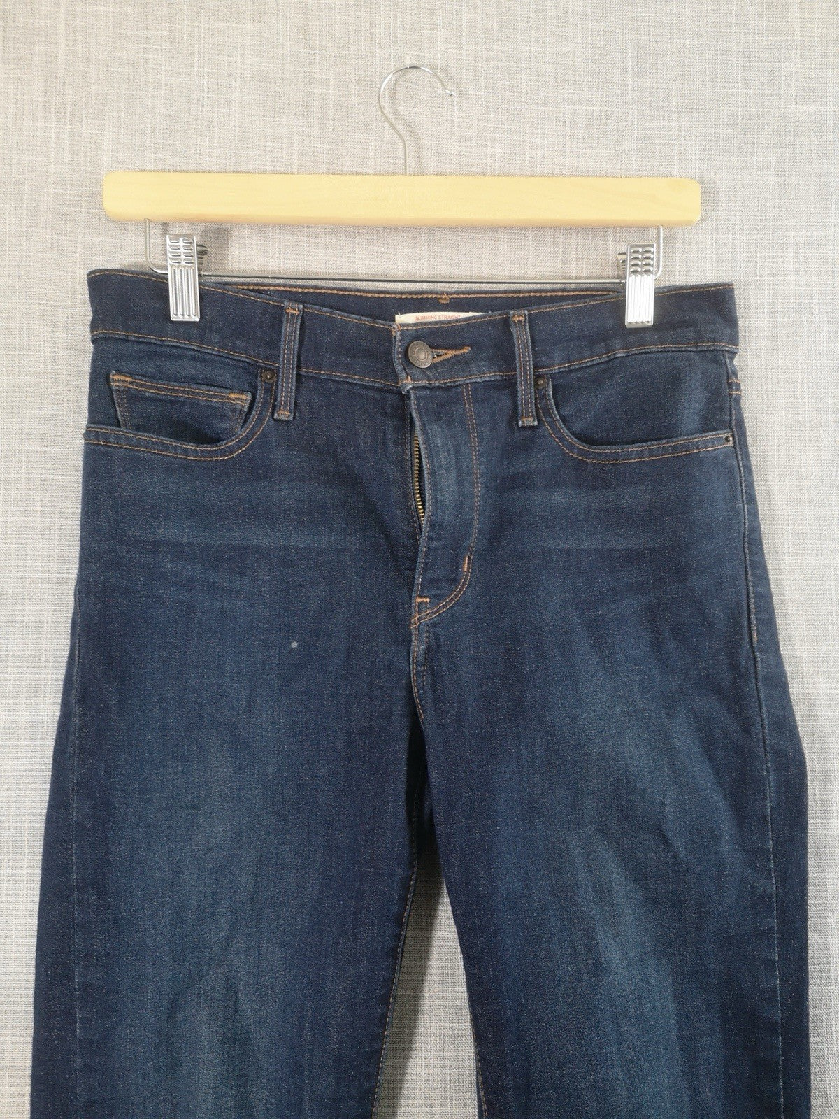 Levi Strauss Slimming Straight Dark Blue Jeans Mens 29x32