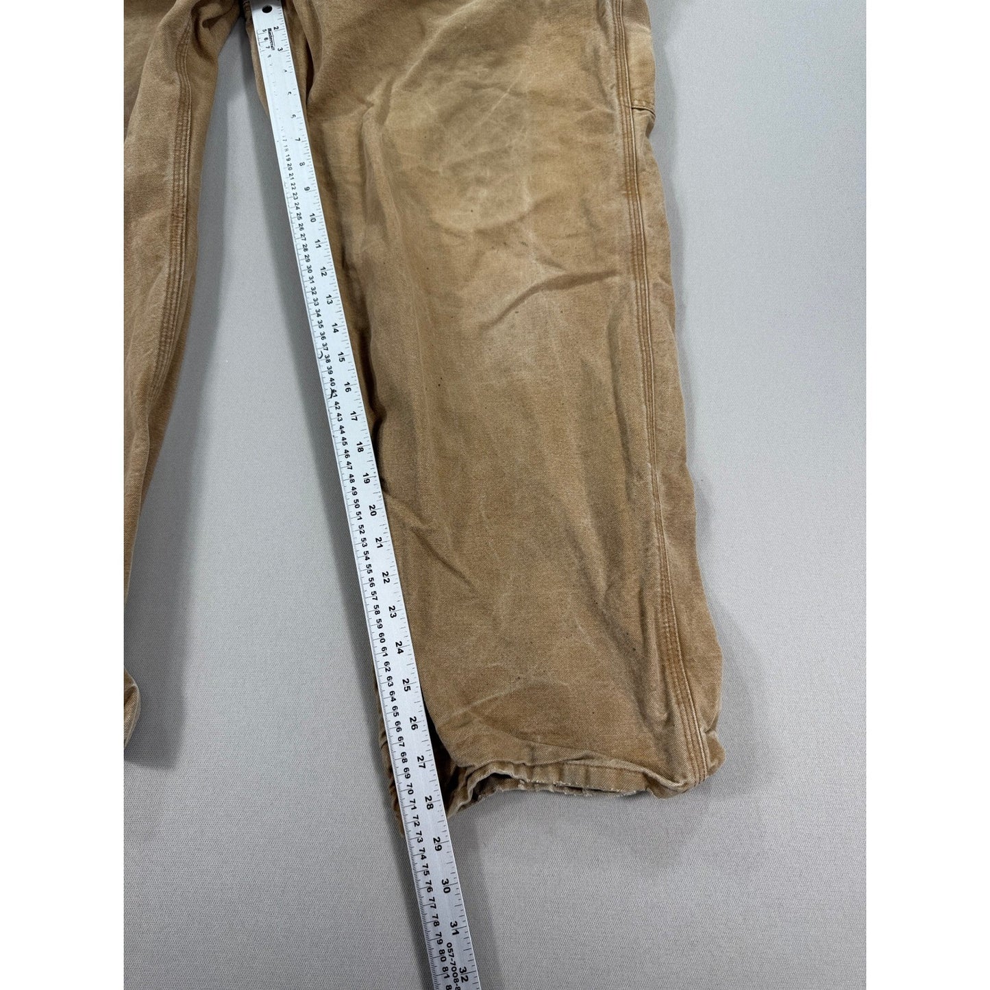 Carhartt B11 BRN Dungaree Fit Work Pants mens 42x30 Brown Distressed Carpenter