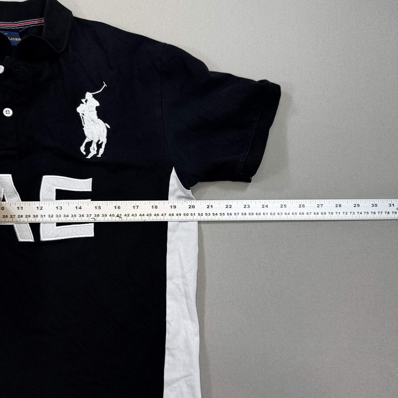 Polo Ralph Lauren Dubai Polo Shirt mens 2XL Black Custom Slim Big Pony Crest