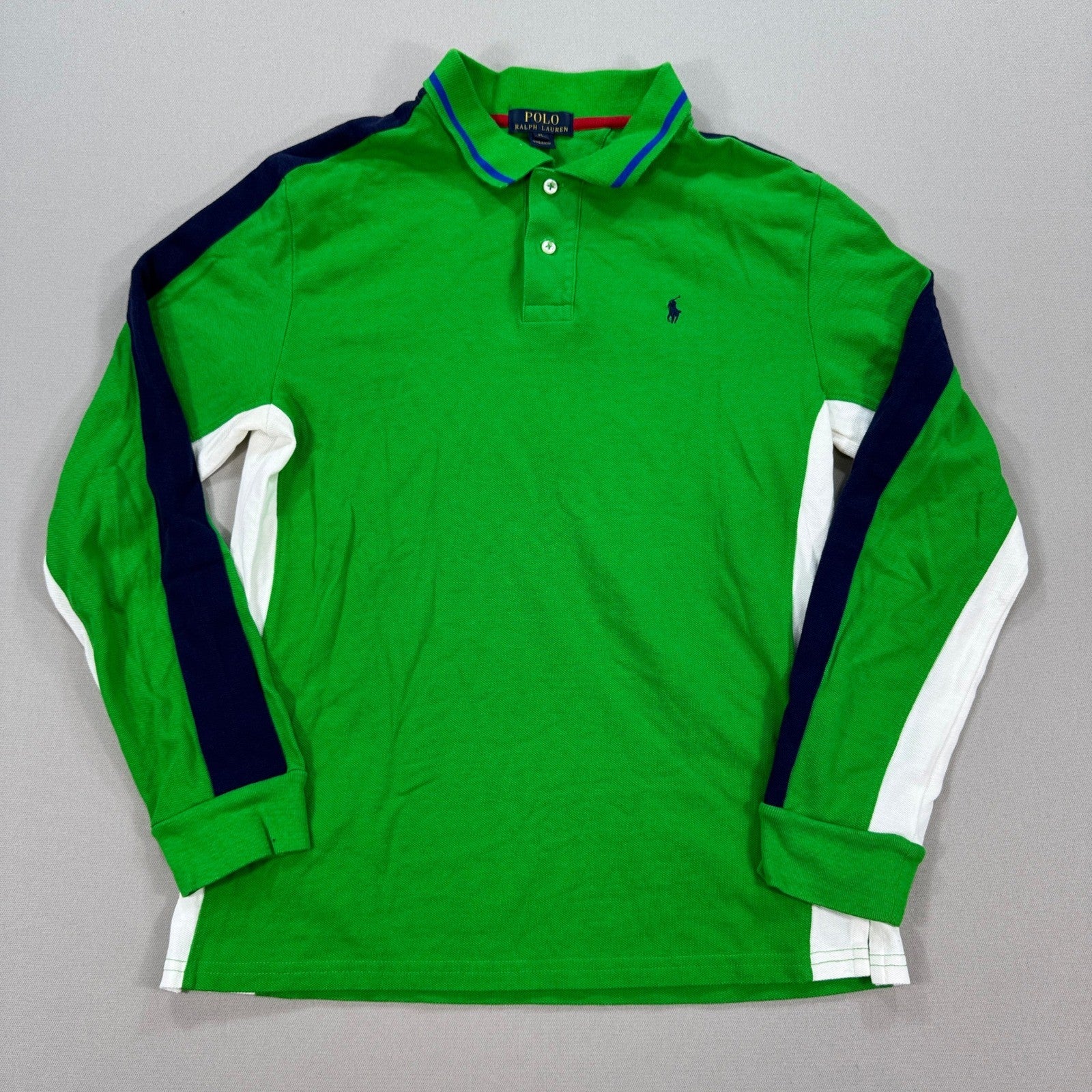Polo Ralph Lauren Polo Shirt Mens XL Youth Green Small Pony Long Sleeve Pullover