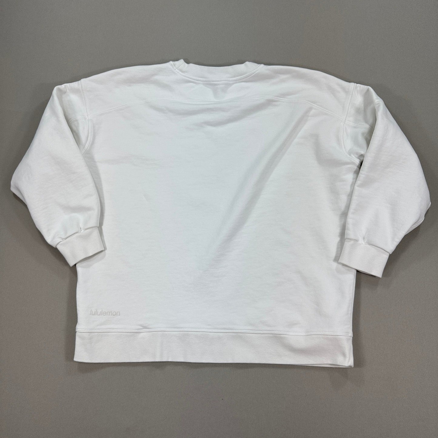 Lululemon All Yours Sweater Womens Size 12 White Fleece Long Sleeve Crewneck