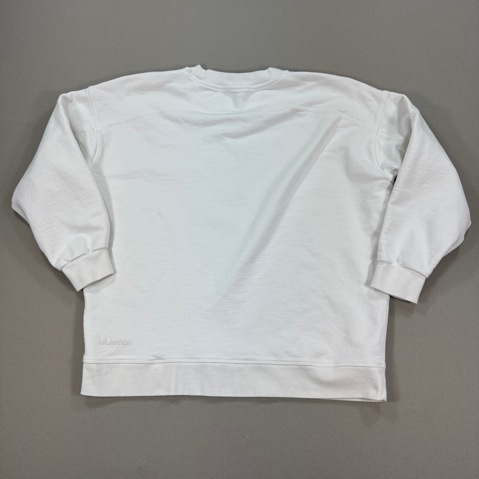 Lululemon All Yours Sweater Womens Size 12 White Fleece Long Sleeve Crewneck