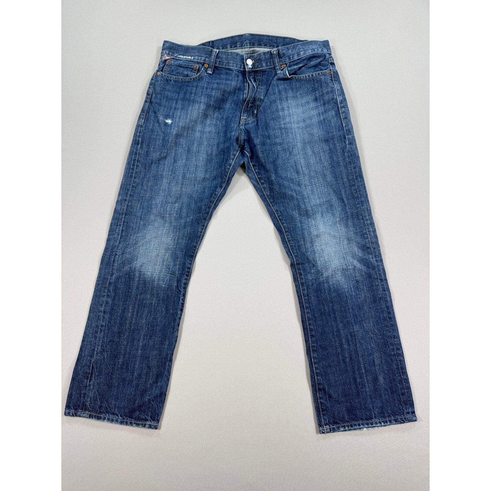 VTG Denim & Supply Ralph Lauren Jeans mens 36x30 Distressed Blue Denim USA Flag