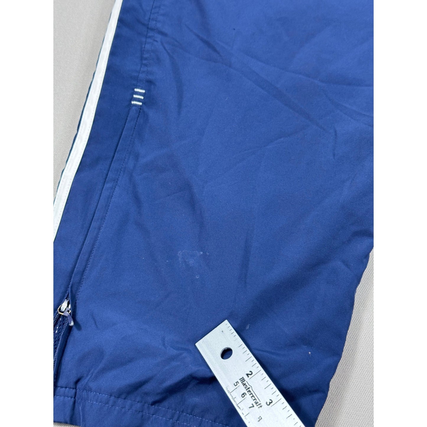 VTG Adidas Baggy Track Pants 3 Stripe Zipped Ankle mens Medium Blue