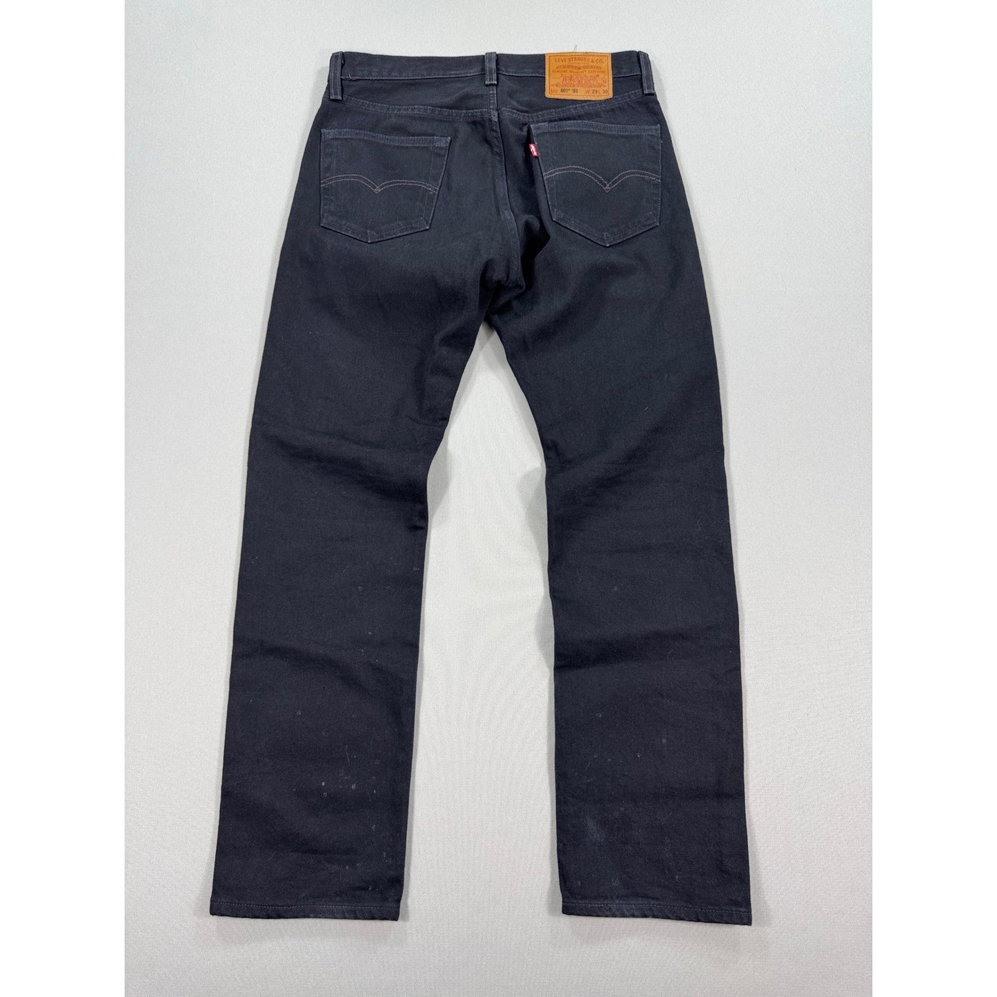 Levi's 501'93 Denim Jeans Big E Mens 29x30 Black Button Fly Straight Leg Premium