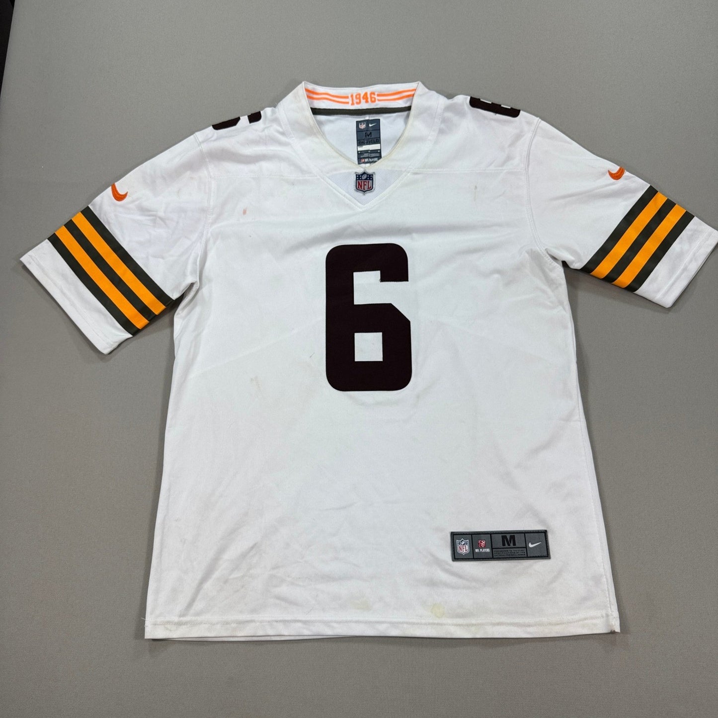 Cleveland Browns Mayfield #6 NFL Nike Jersey mens Medium White Football Shirt