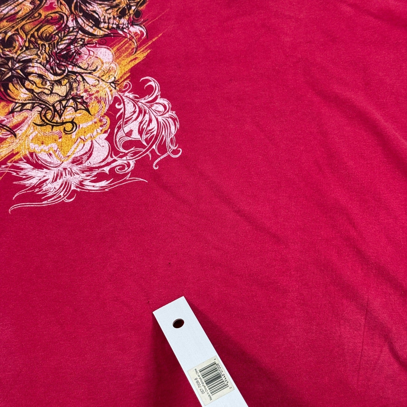 Vintage FOX Racing Graphic T-Shirt Skull Flames mens XL Red Short Sleeve Y2K