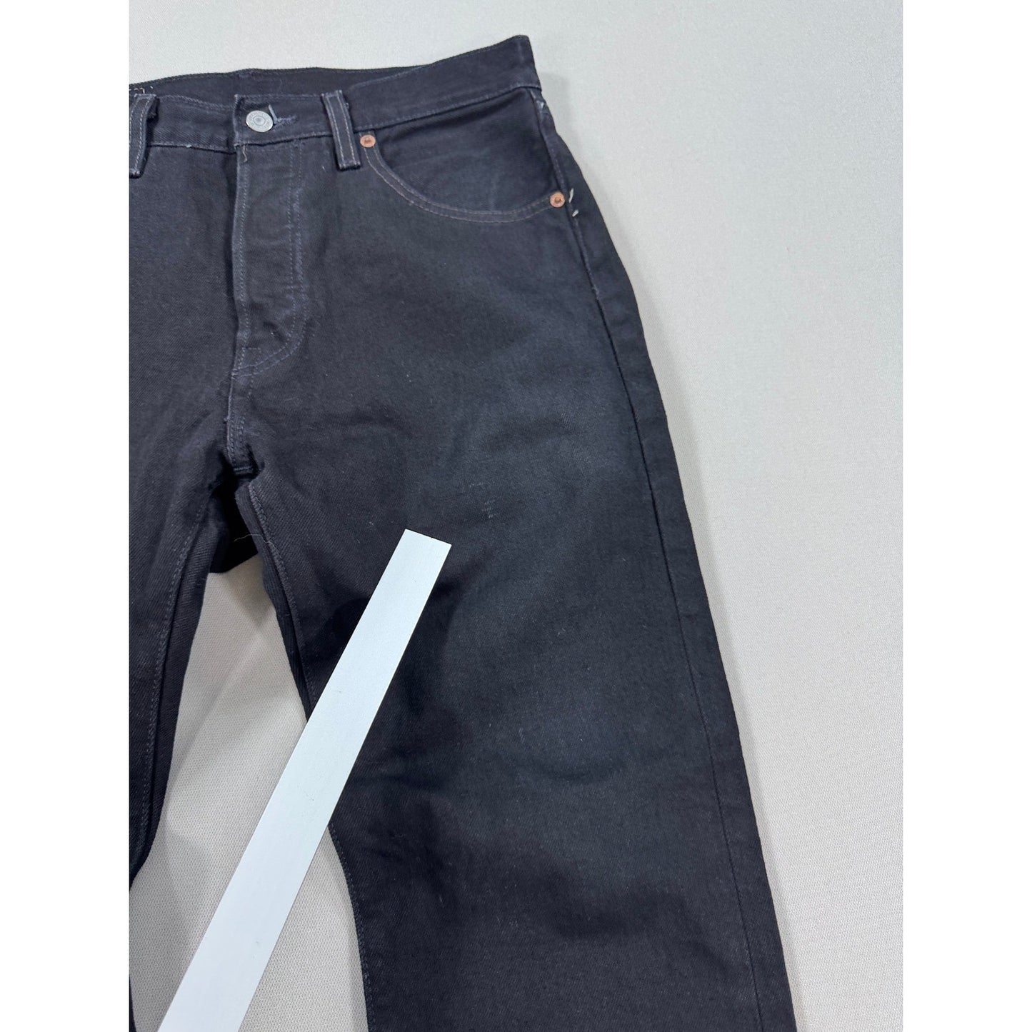 Levi's 501'93 Denim Jeans Big E Mens 29x30 Black Button Fly Straight Leg Premium