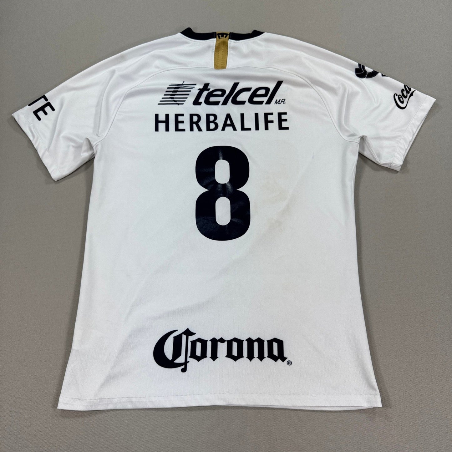 Nike Pumas UNAM Jersey #8 Soccer mens Large White Shirt Authentic