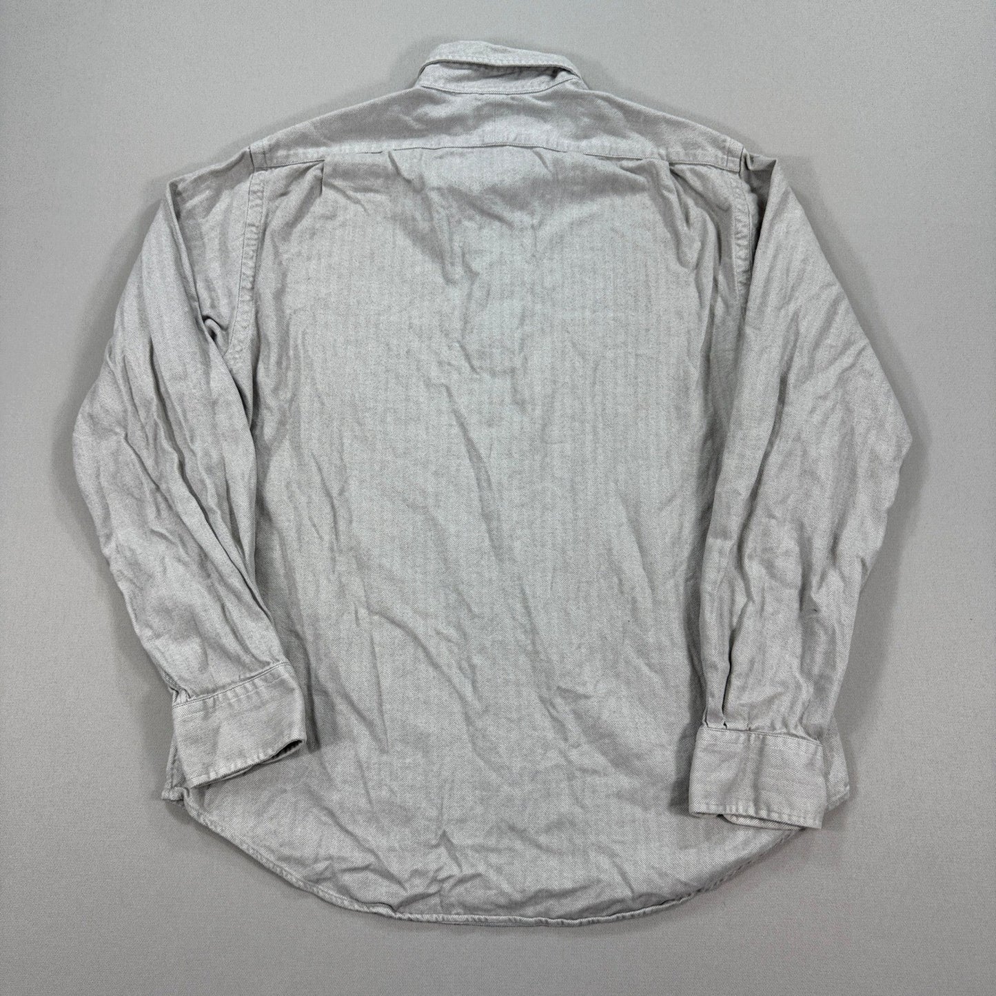 Polo Ralph Lauren Shirt mens Large Slim Fit Herringbone Long Sleeve Button Up