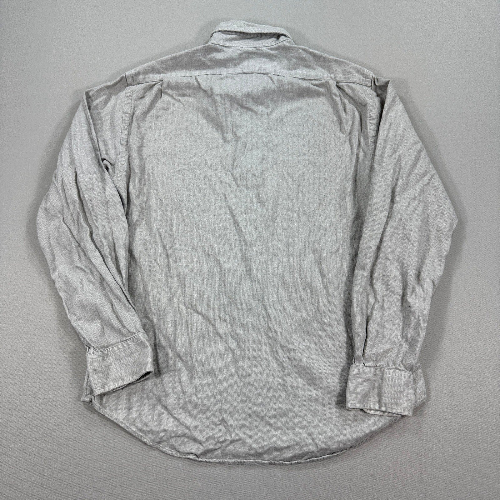 Polo Ralph Lauren Shirt mens Large Slim Fit Herringbone Long Sleeve Button Up