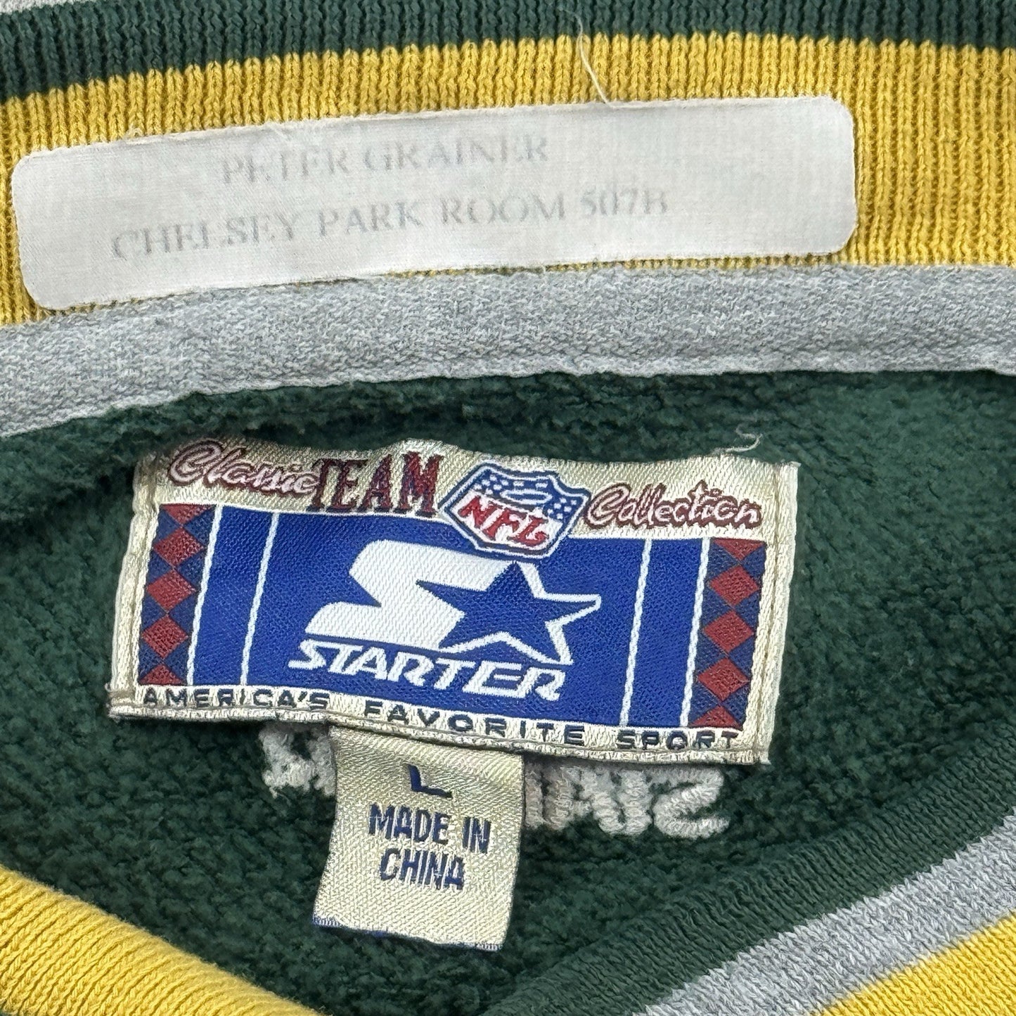 Vintage Starter Sweatshirt Green Bay Packers mens Large Green Football Pullover