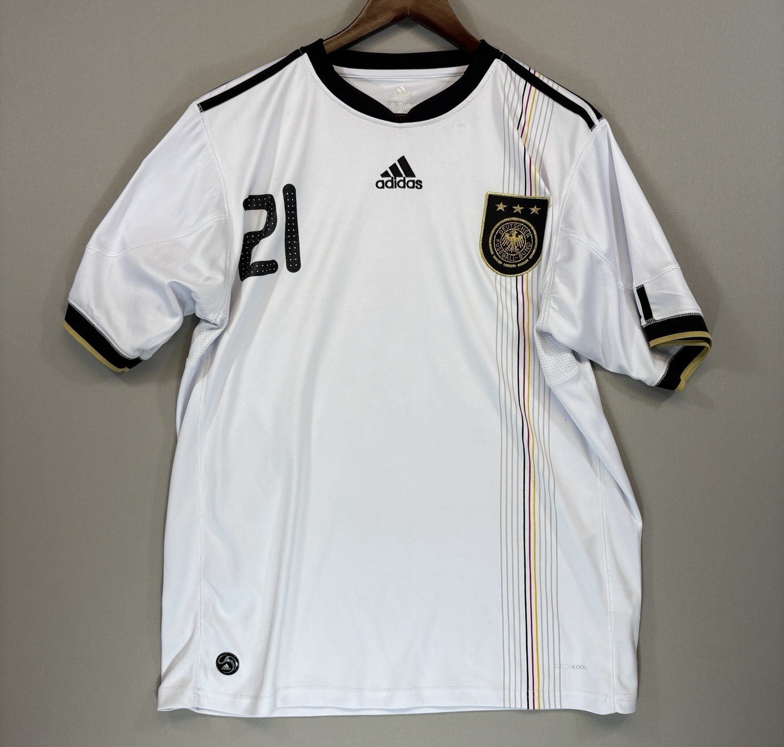 Adidas Germany 2010 Home Football Soccer White Jersey mens Large