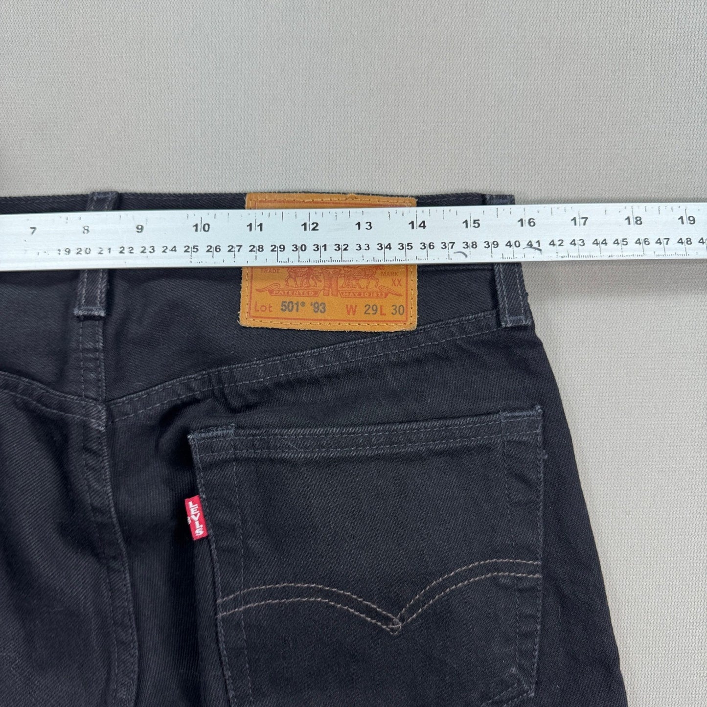 Levi's 501'93 Denim Jeans Big E Mens 29x30 Black Button Fly Straight Leg Premium