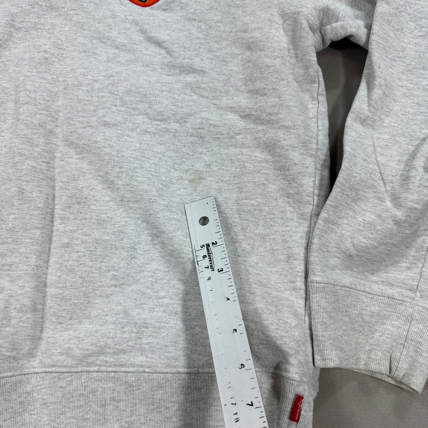 Supreme Ganesh Crewneck Sweatshirt mens Medium Gray Embroidered Logo Pullover