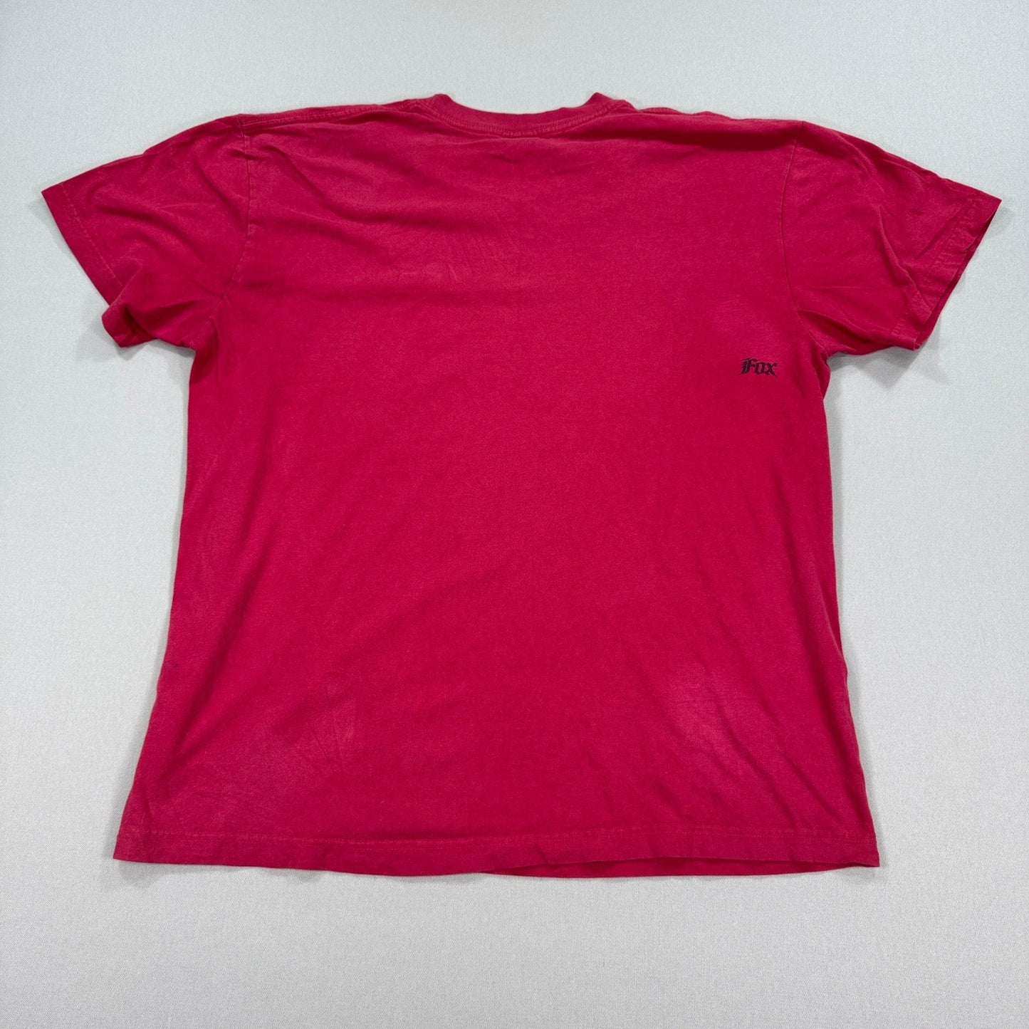 Vintage FOX Racing Graphic T-Shirt Skull Flames mens XL Red Short Sleeve Y2K