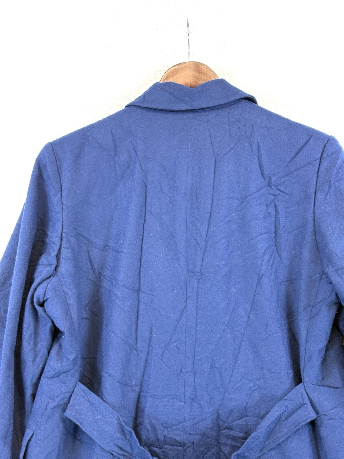 Pendleton 100% Virgin Wool Long Blue Trench Coat Double Breasted Womens Size 12