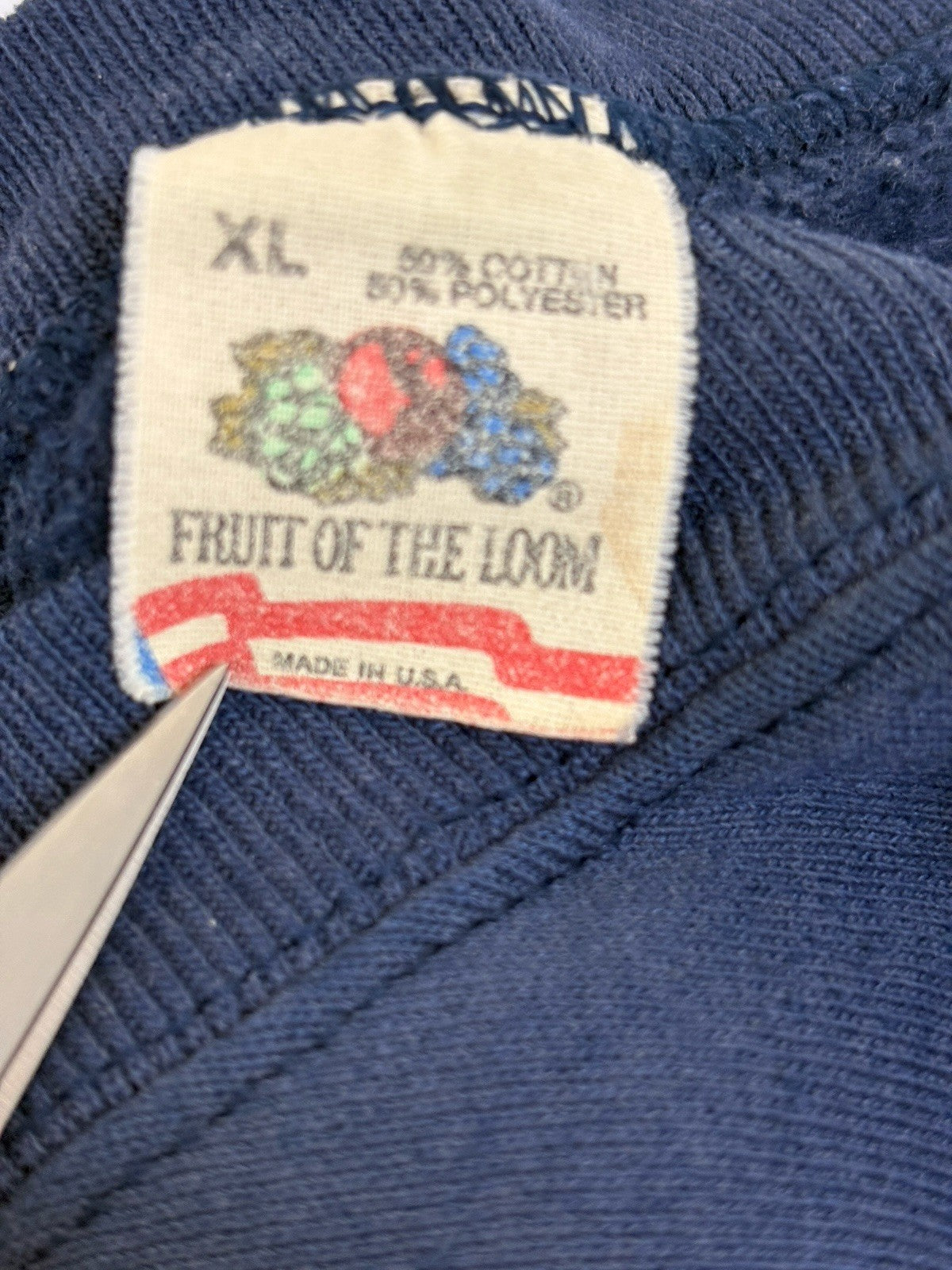 Vintage 80s Detroit Tigers Made In USA Sweatshirt Mens XL Blue Fruit Of The Loom