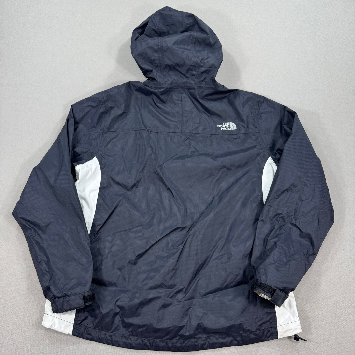 The North Face Womens Rain Jacket Size Large Full Zip Mesh Lined Hooded Black